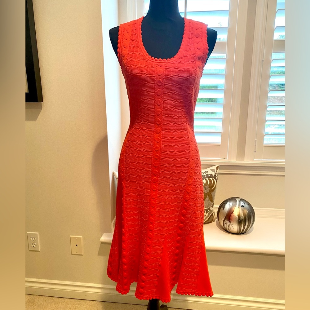 DVF burnt orange stretch dress